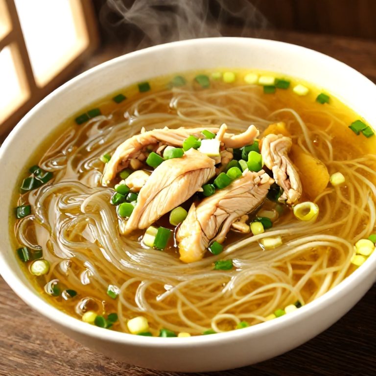 easy ginger scallion chicken noodle soup