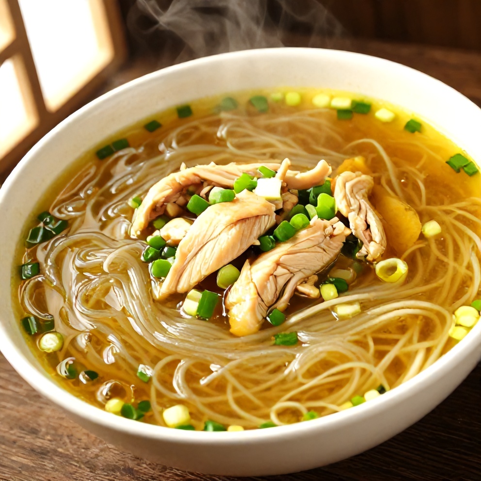 easy ginger scallion chicken noodle soup