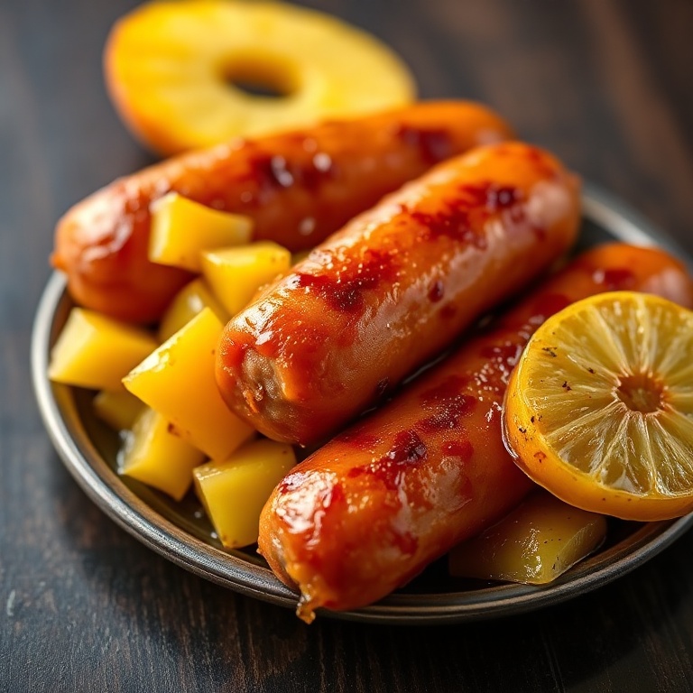 Easy Glazed Kielbasa Pineapple Bites