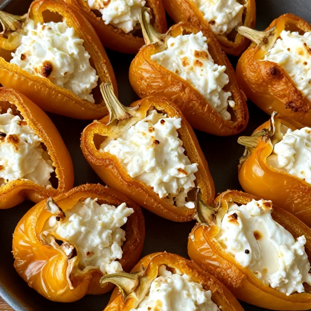 Easy Goat Cheese Stuffed Mini Peppers