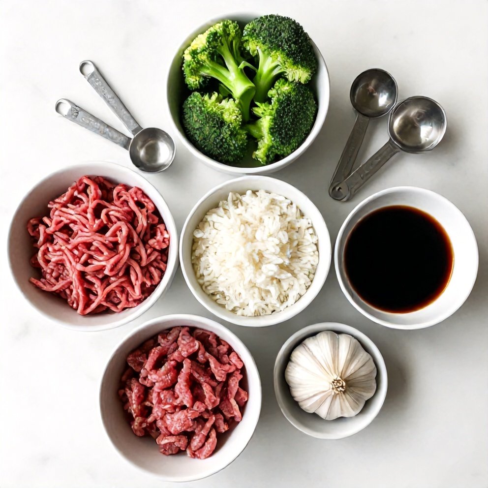 Beef and Broccoli Rice Bowl Ingredients