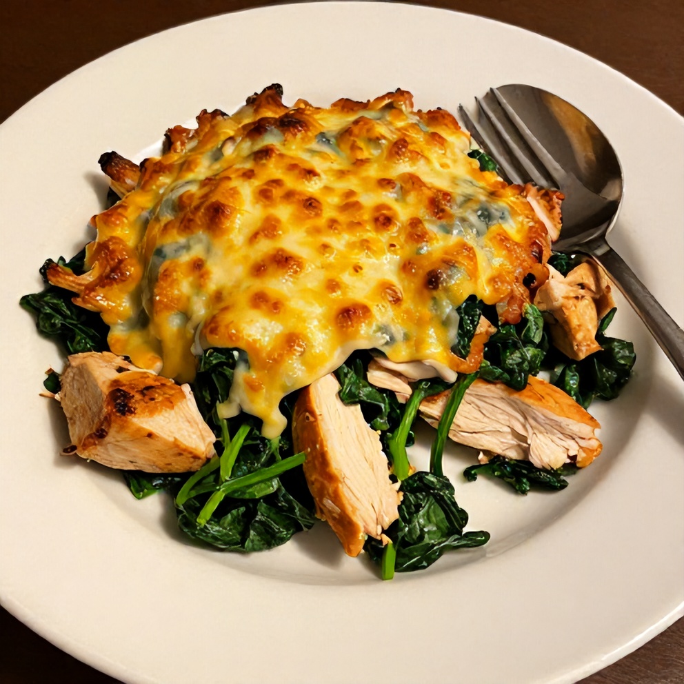 Plated Spinach Artichoke Chicken Casserole
