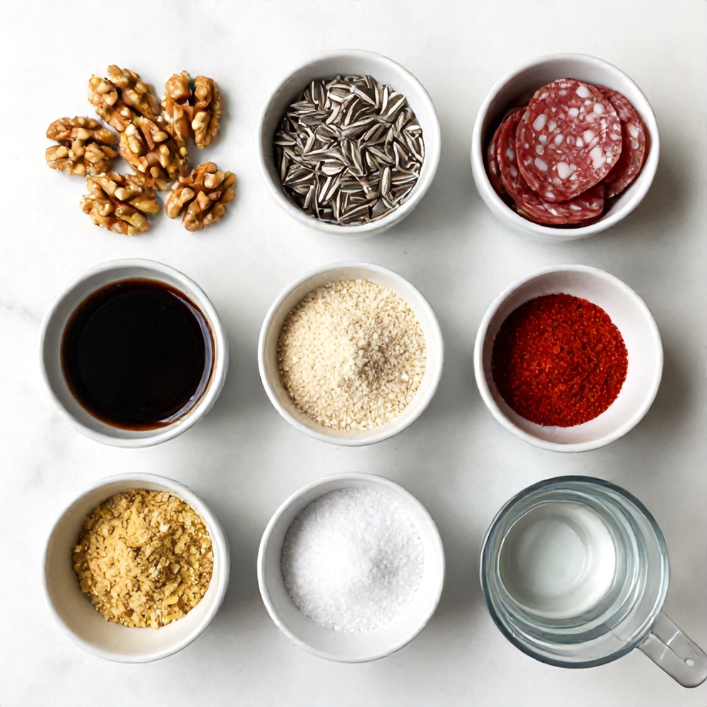 Raw ingredients for Vegan Salami