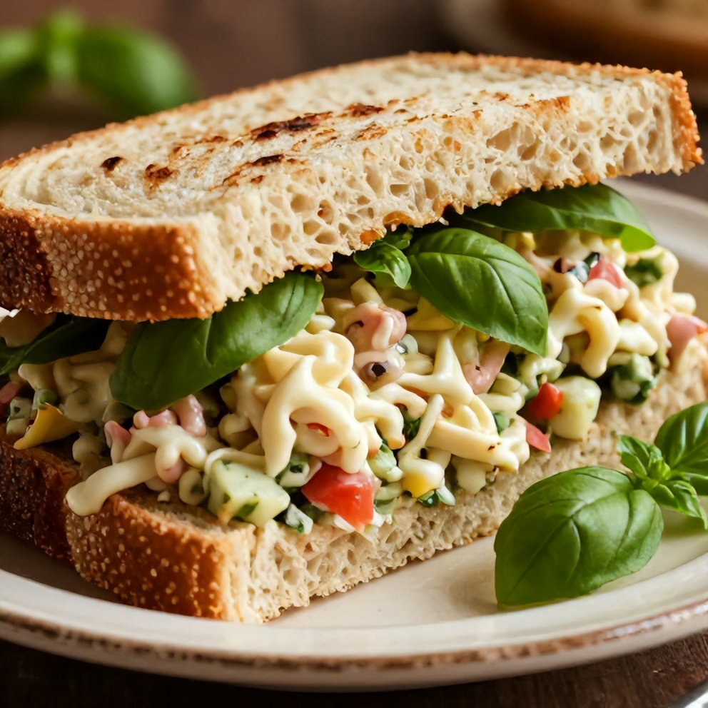 Italian grinder salad sandwich on vintage plate