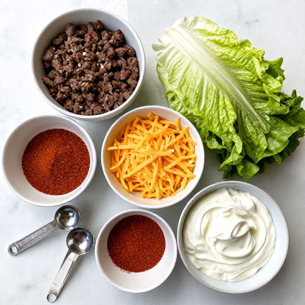 Raw Ingredients for Keto Beef Crunchwraps