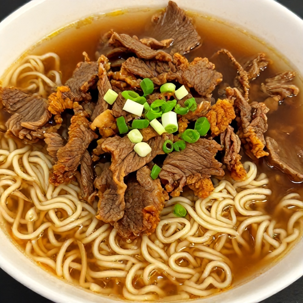 Plated serving of Easy Korean Beef Ramen