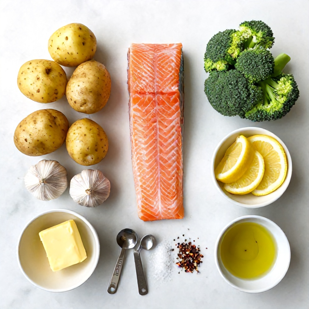 Raw Ingredients for Easy Lemon Butter Salmon