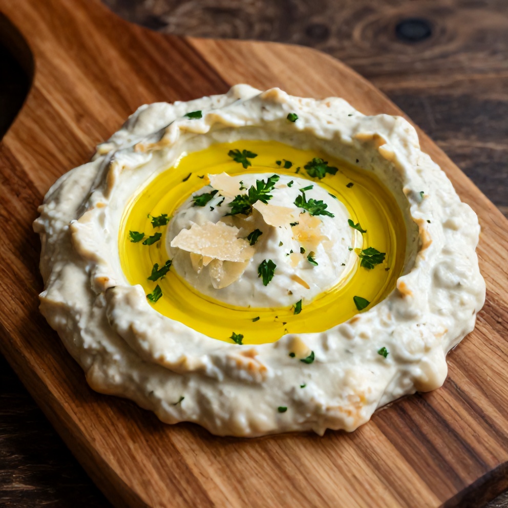 Lemon Herb White Bean Dip served with veggies and crackers
