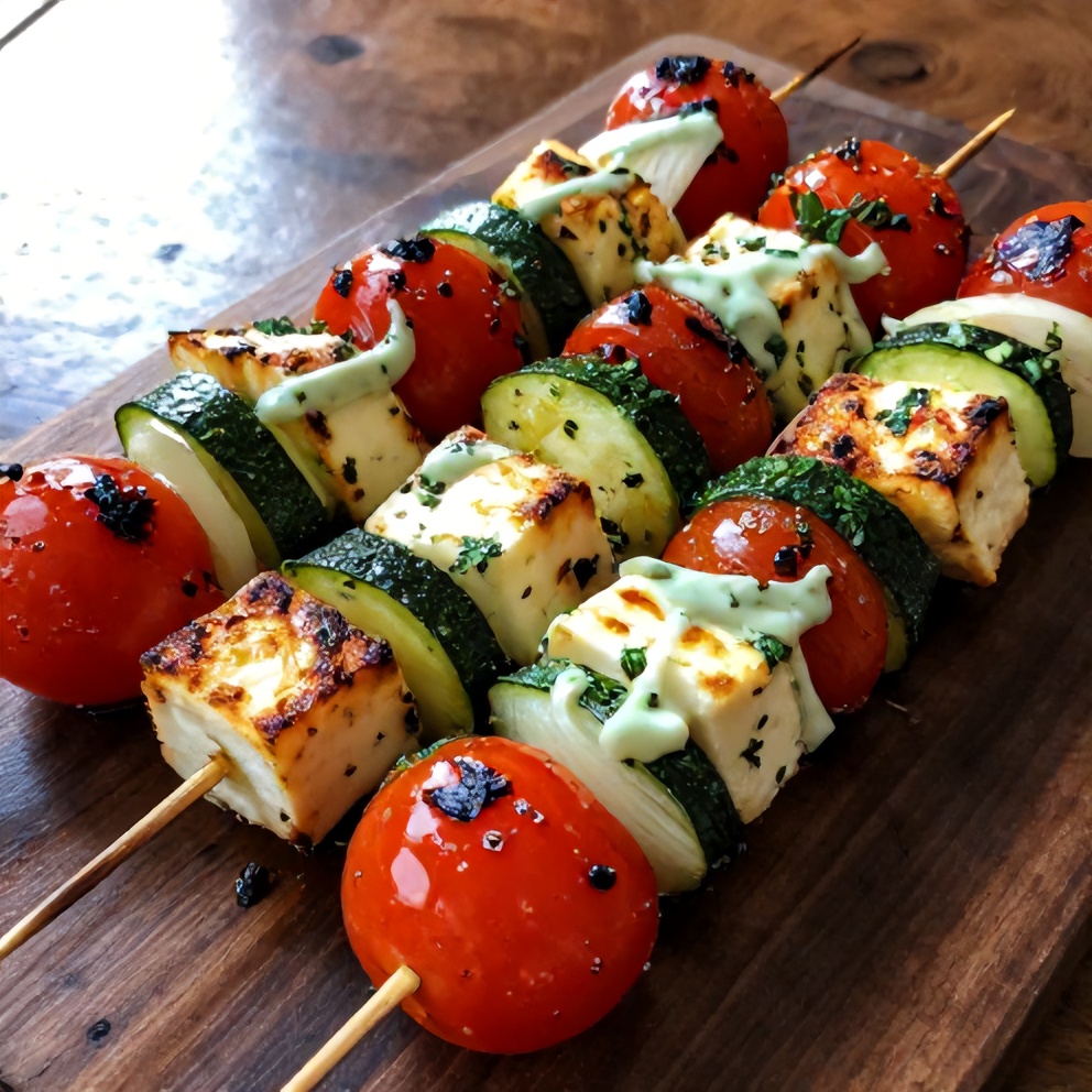 Mediterranean Halloumi Skewers