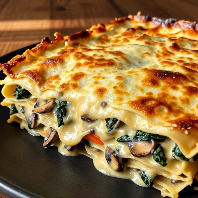 Easy Mushroom Spinach Lasagna