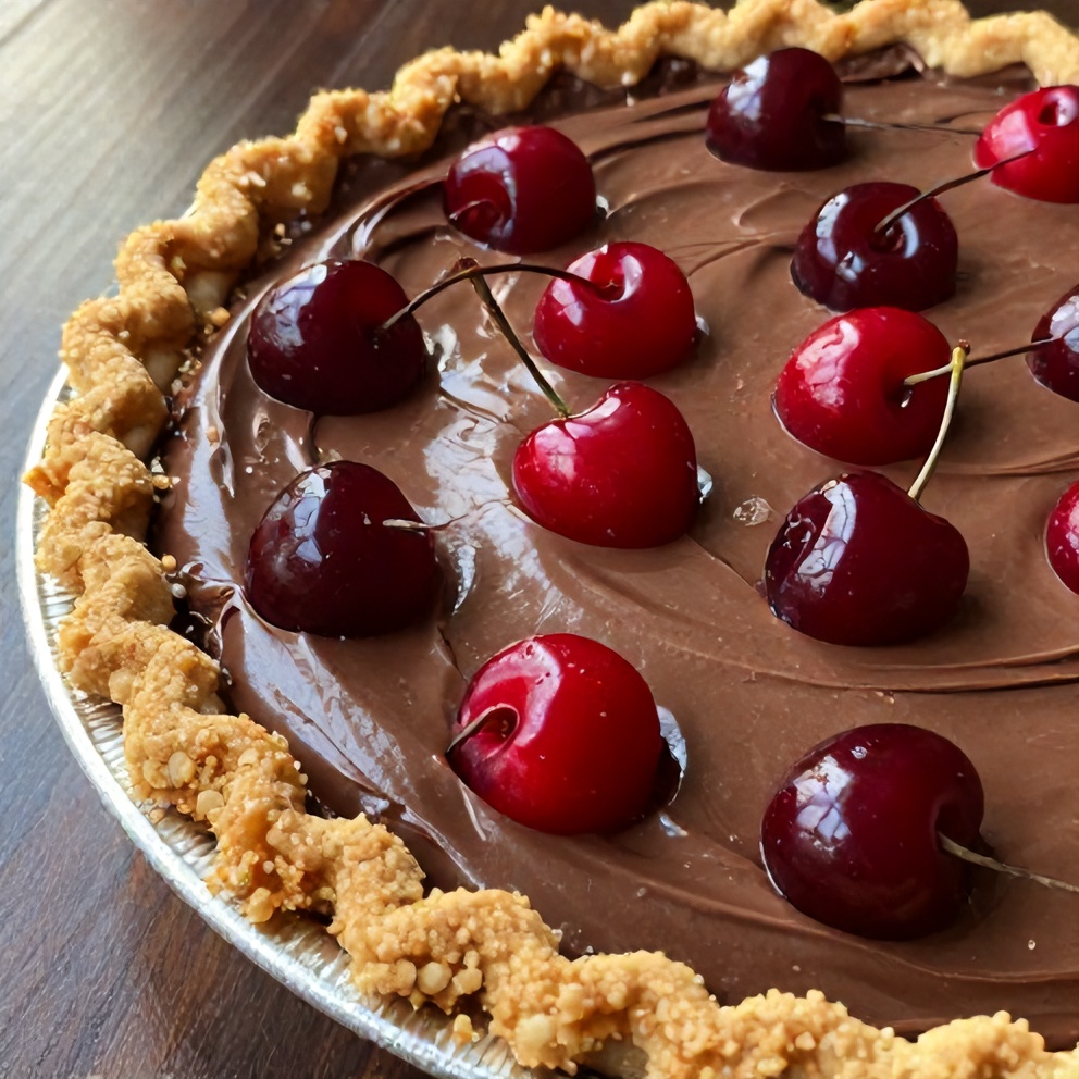 Easy No-Bake Chocolate Cherry Cream Pie