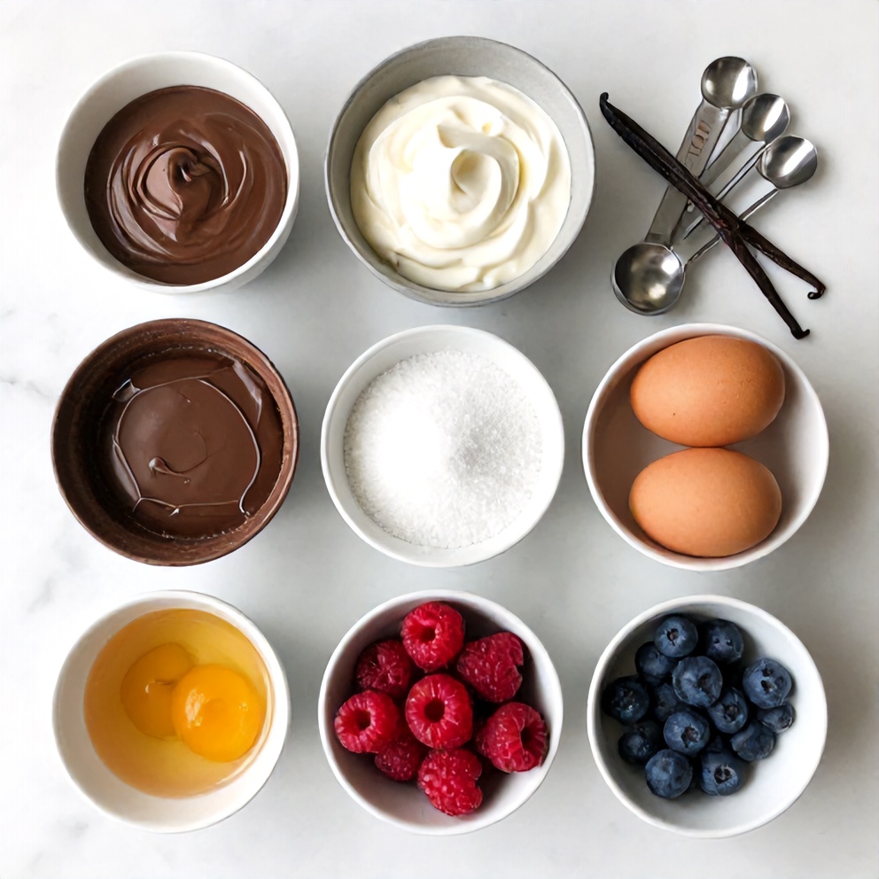 Ingredients for Easy No-Bake Chocolate Mousse