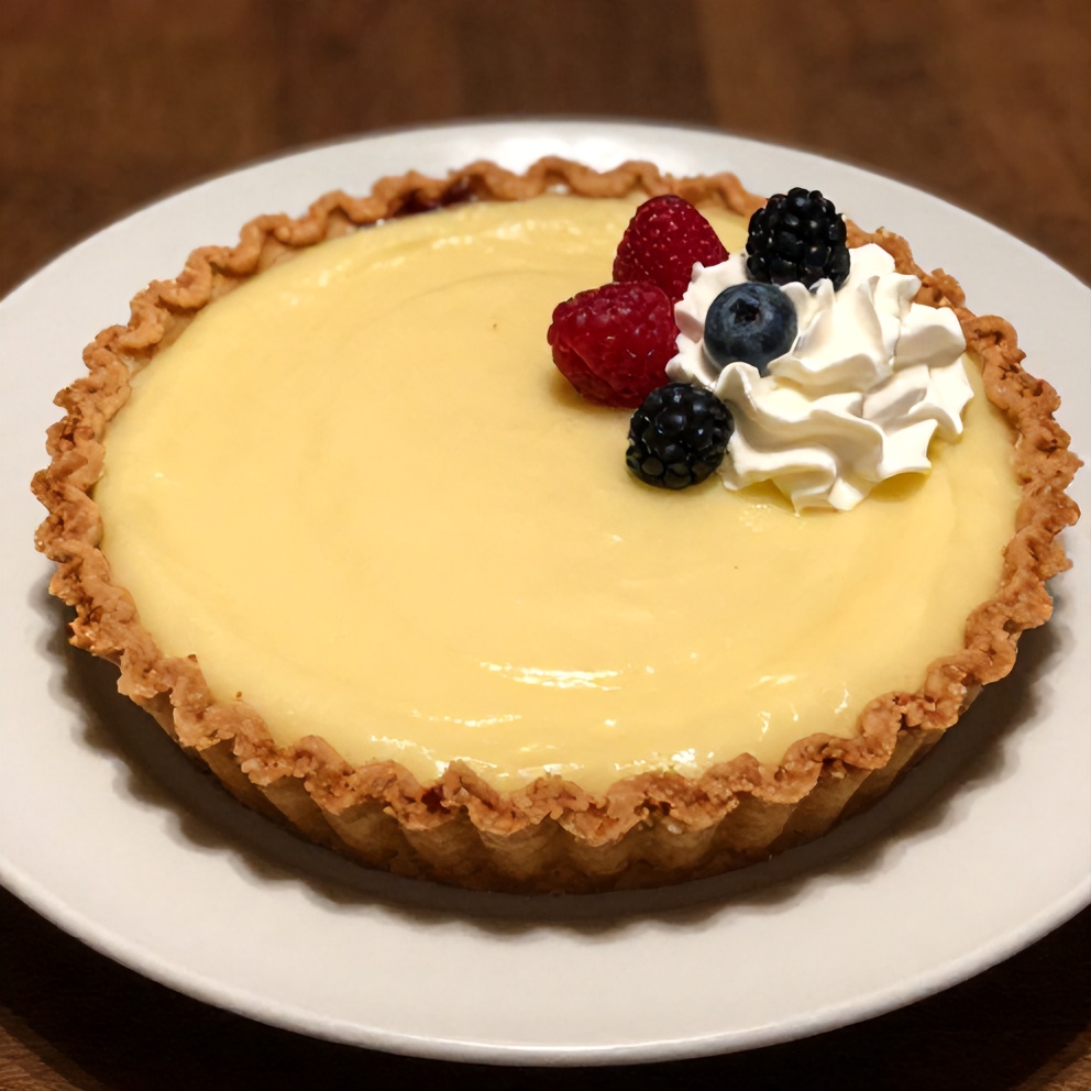 Sliced Easy No-Bake Lemon Pie with a dollop of whipped cream
