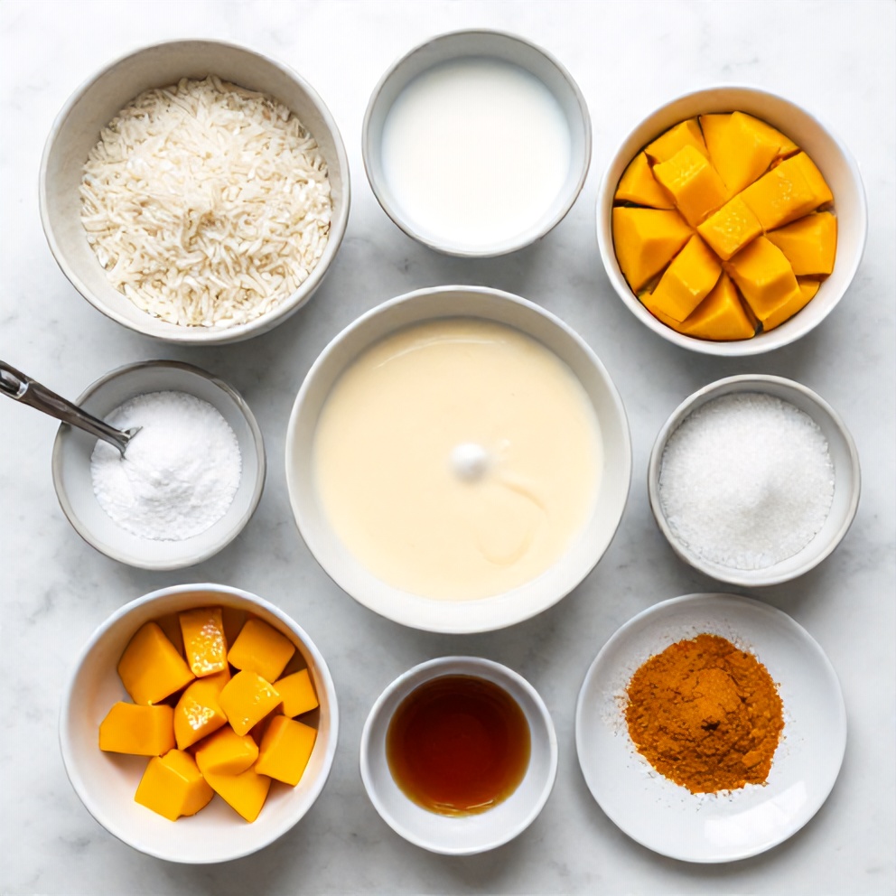 No-Bake Mango Coconut Rice Pudding Ingredients