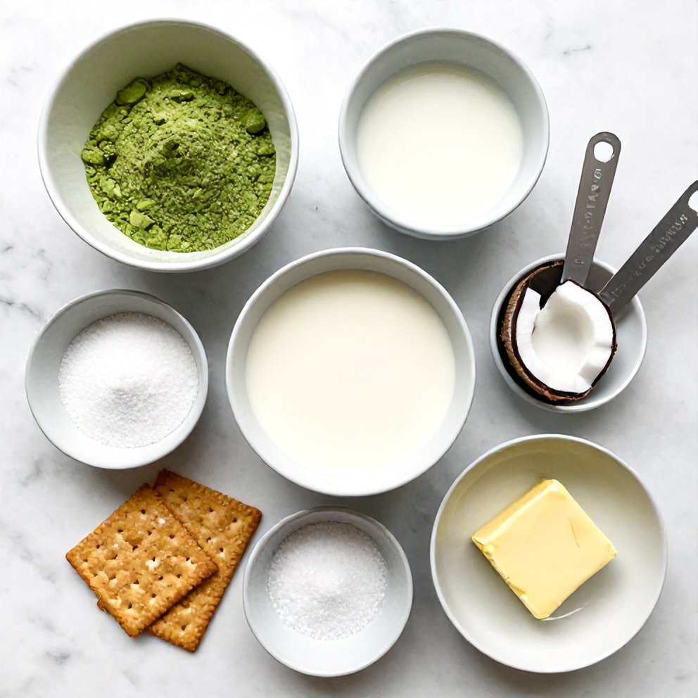 No-Bake Matcha Coconut Cream Tart Ingredients