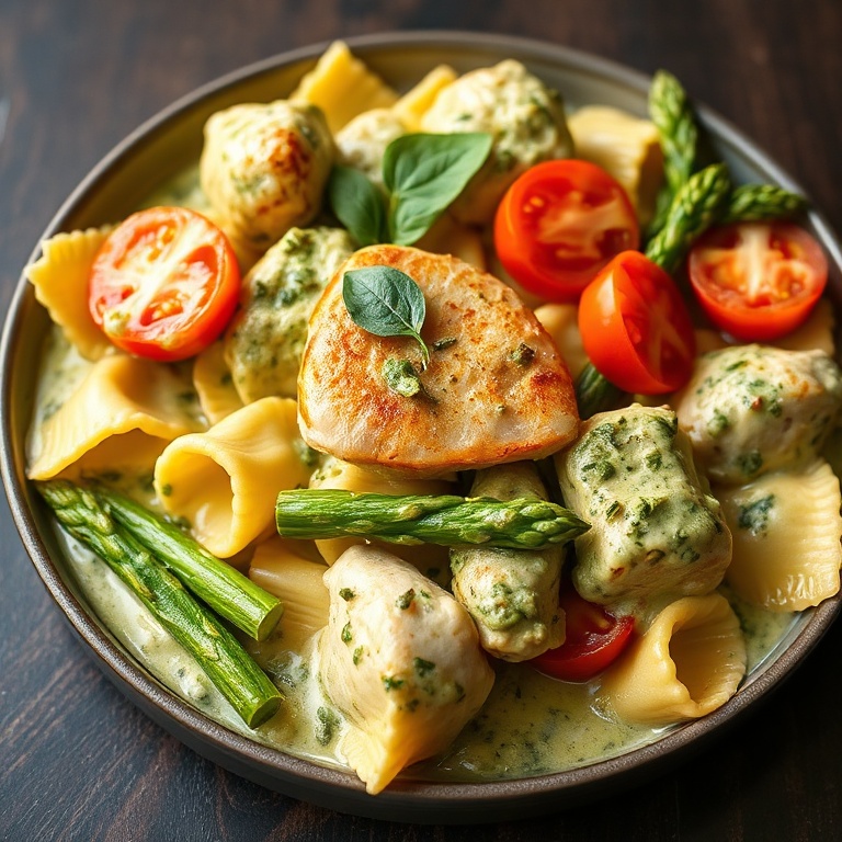 easy pesto chicken tortellini