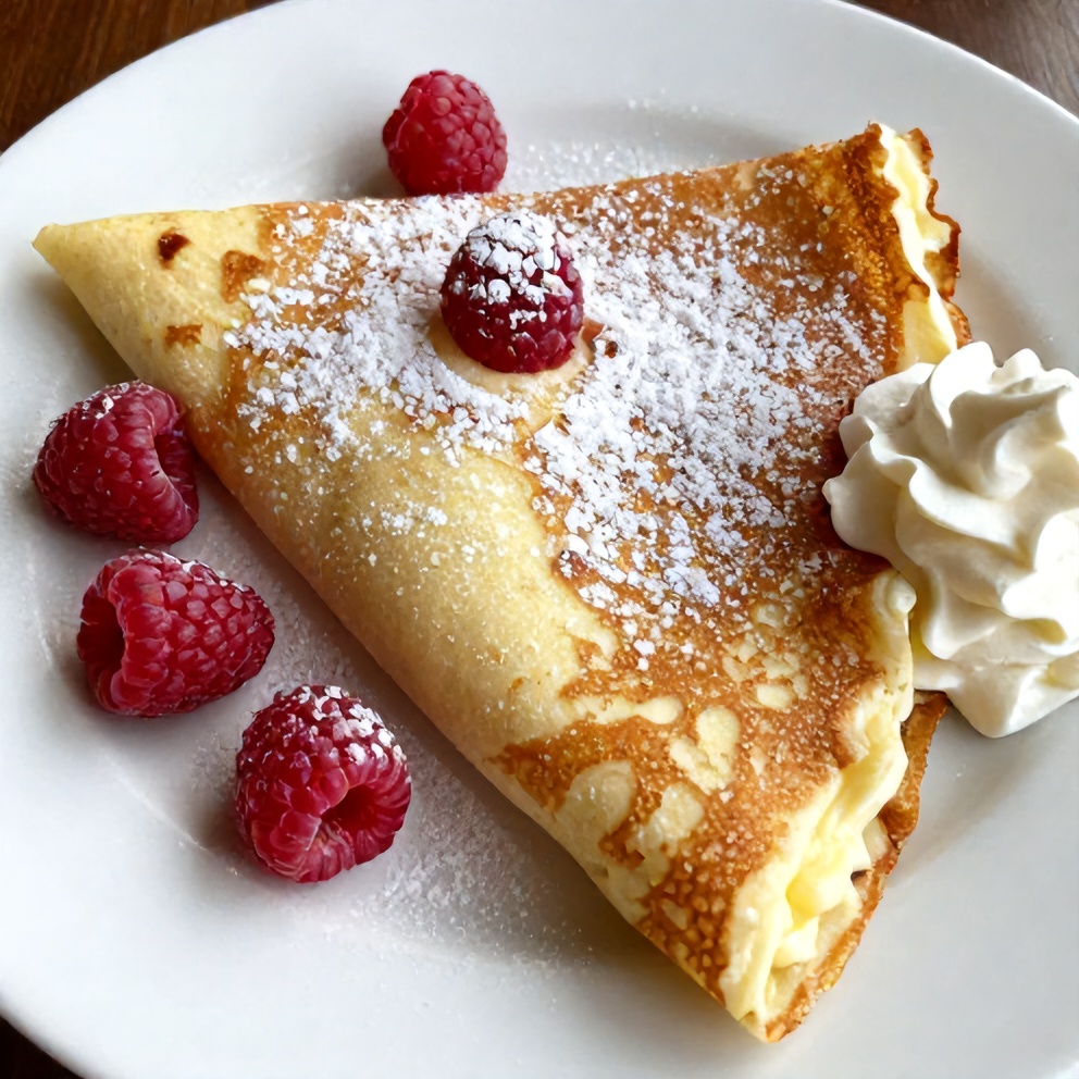 Easy Raspberry Vanilla Cream Crepes
