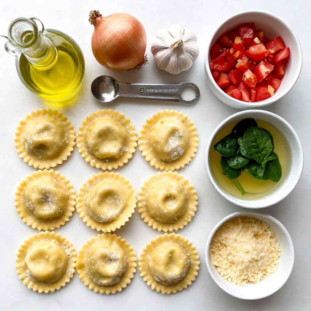 Raw Ingredients for Easy Ravioli Soup