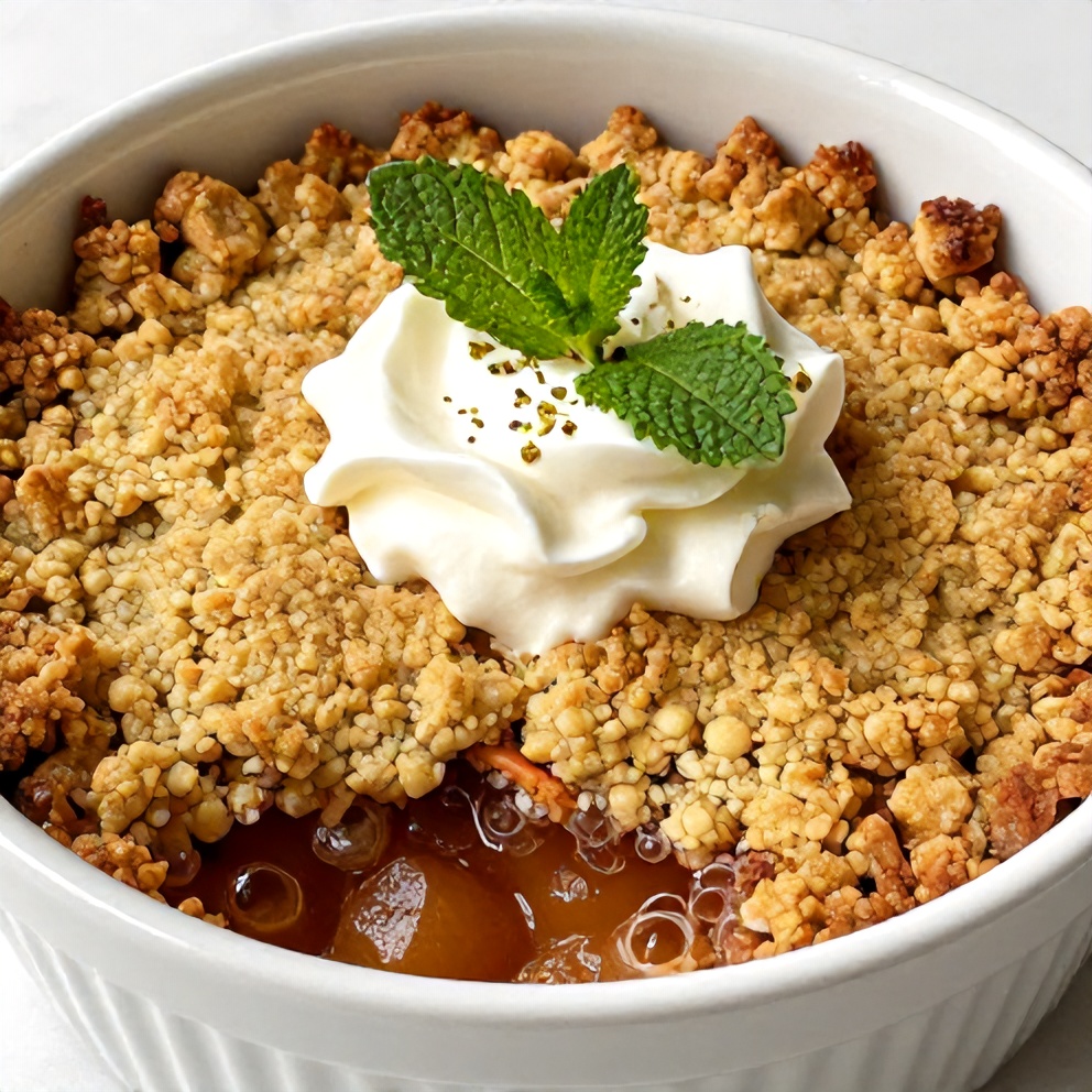 Perfectly Baked Rhubarb Crisp with Melty Topping