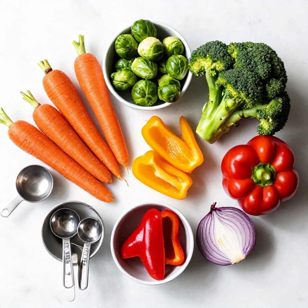 Raw Ingredients for Easy Roasted Rainbow Vegetables