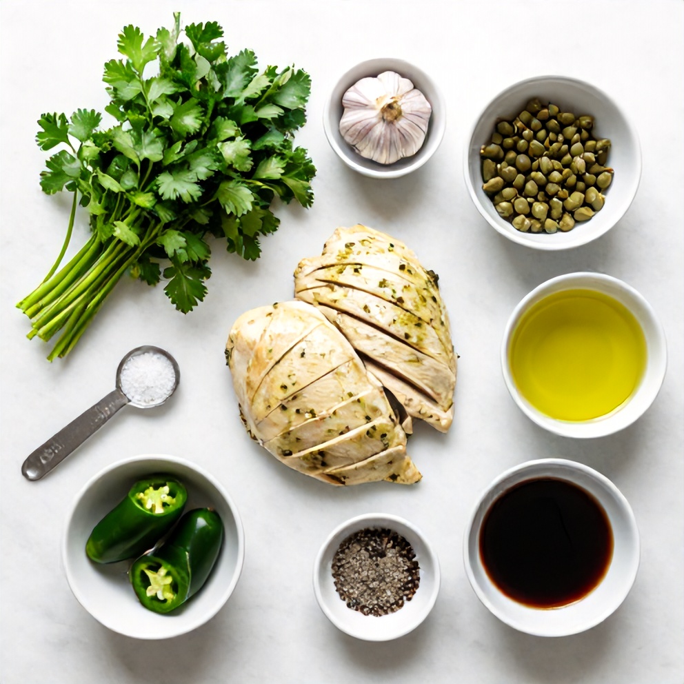 Raw ingredients for Salsa Verde Chicken