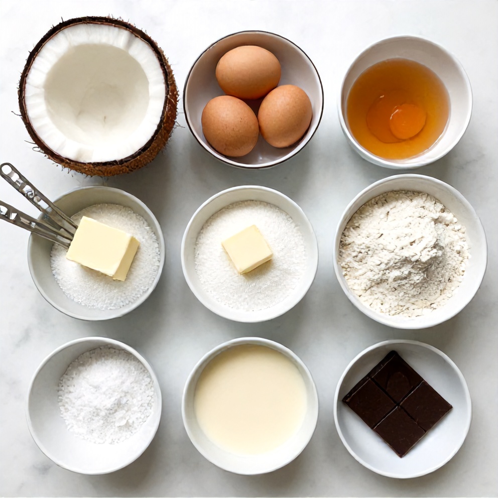 Raw ingredients for Samoa Cookie Pie