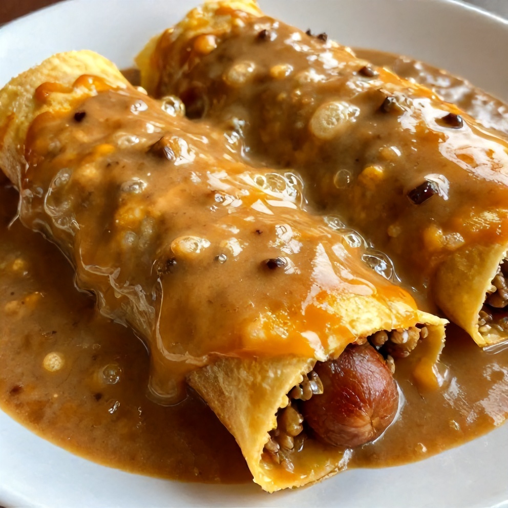 Easy Sausage Gravy Enchiladas