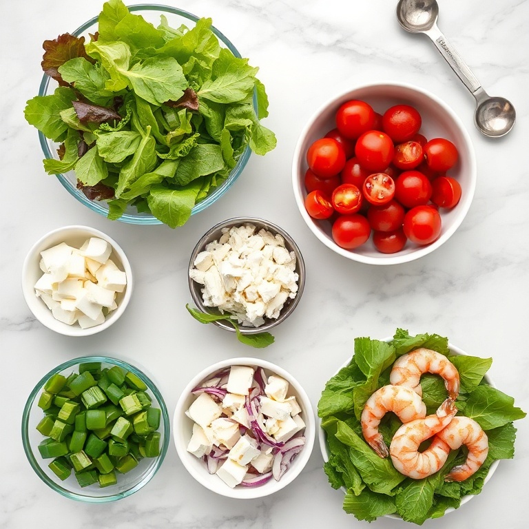 Ingredients for Easy Shrimp Salad for Quick Fresh Dinner