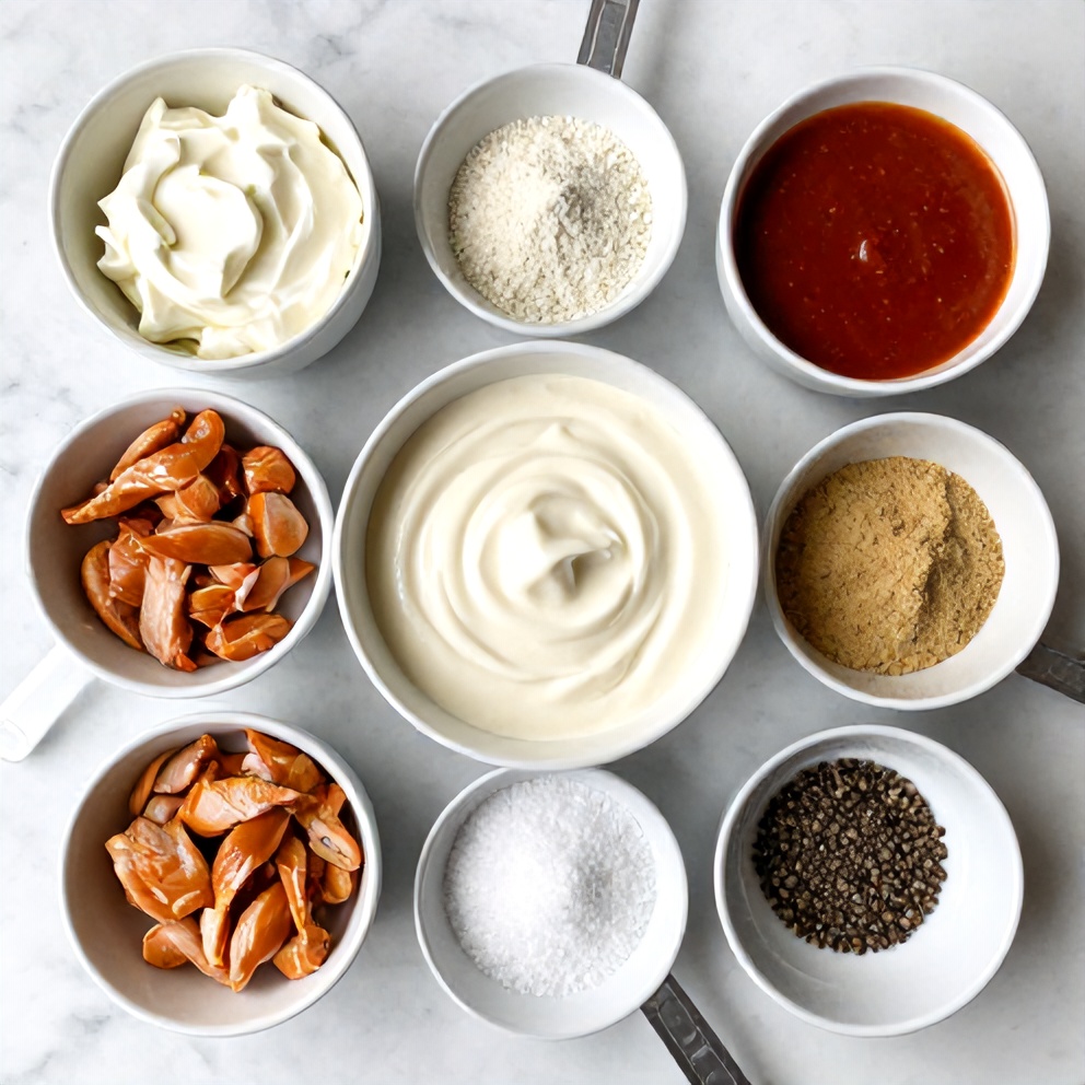 Raw Ingredients for Buffalo Chicken Dip