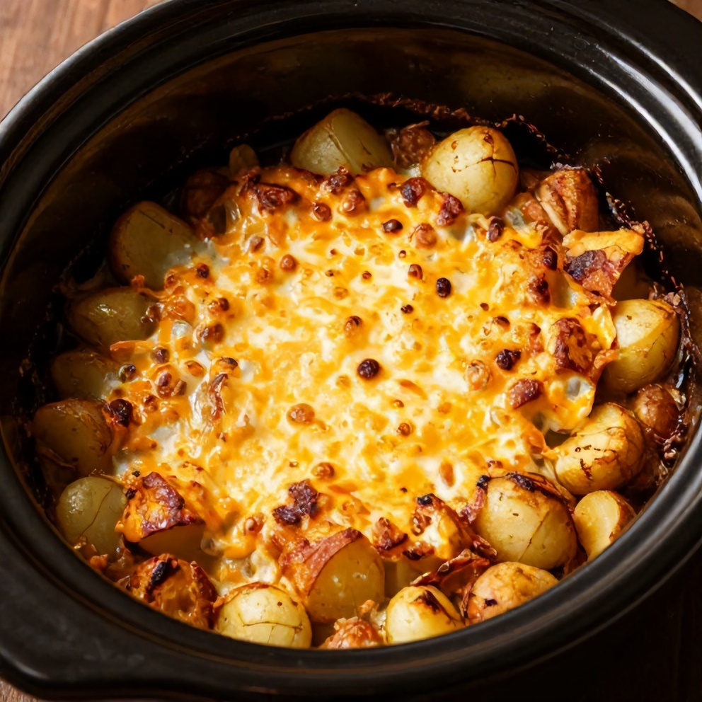 Easy Slow Cooker Cowboy Potato Casserole