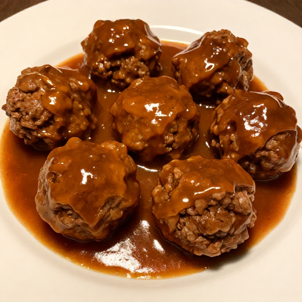 Plated Easy Slow Cooker Sweet and Sour Meatballs
