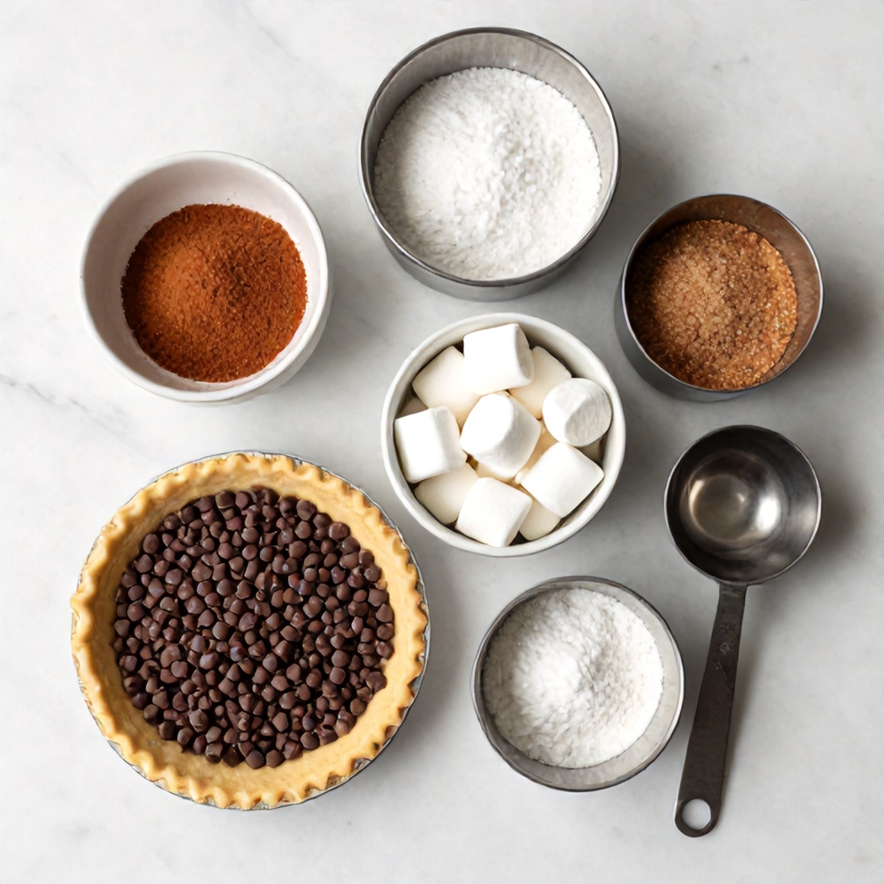 S’mores Hand Pies ingredients on a marble surface