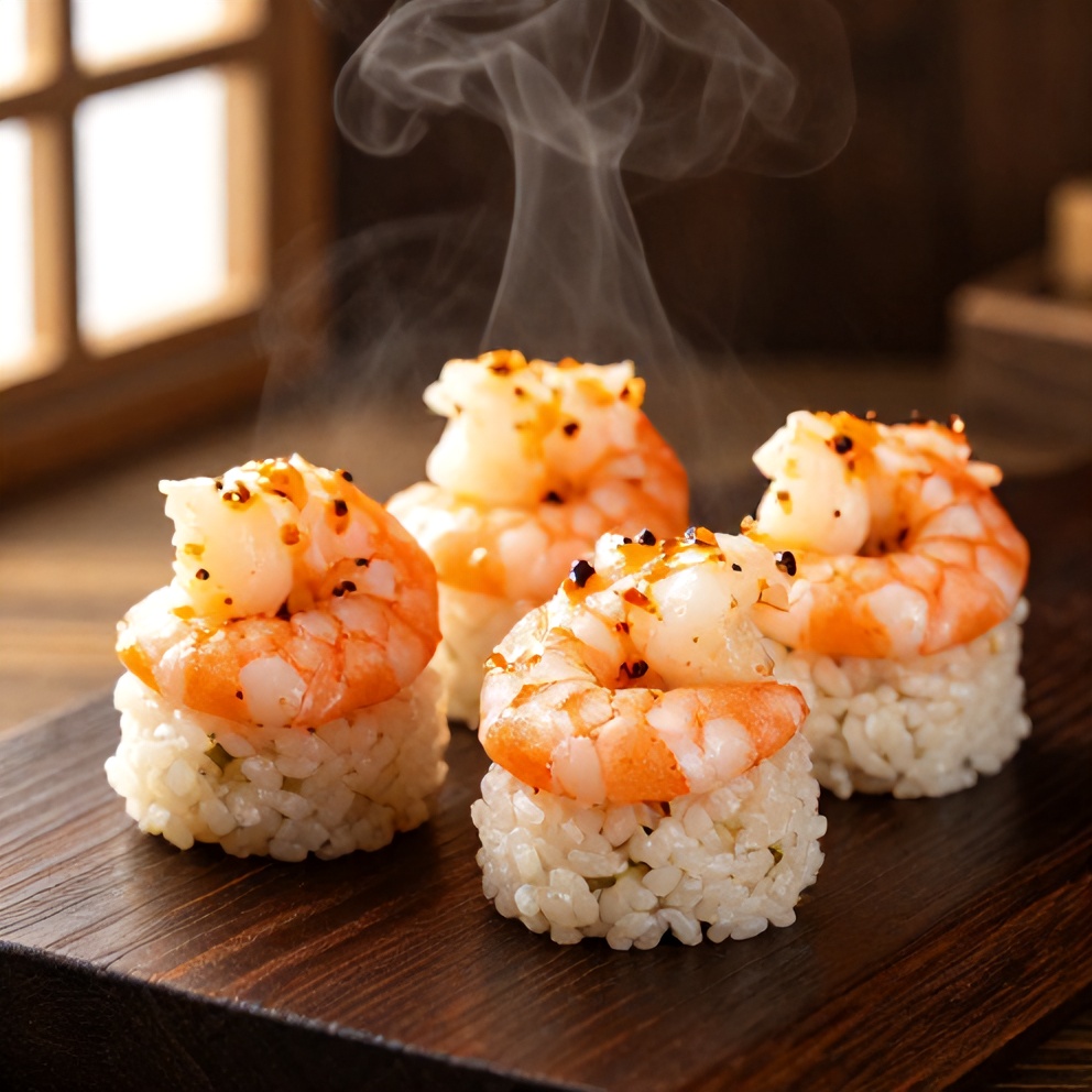 Easy Spicy Shrimp Sushi Stacks