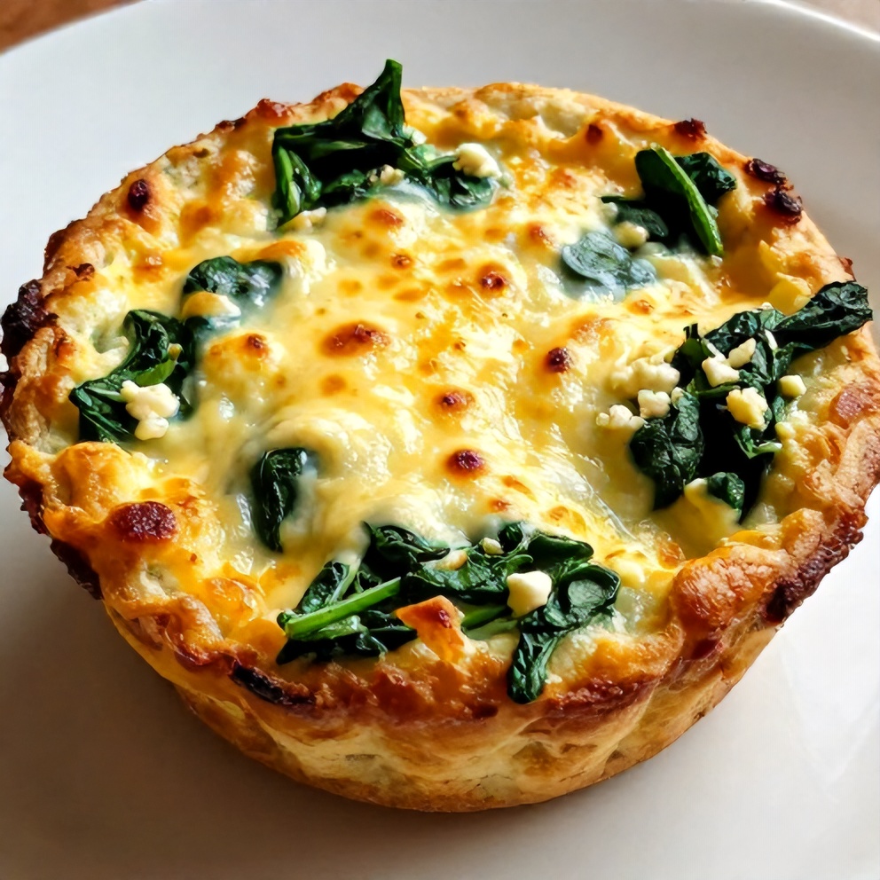 Plated Spinach and Feta Egg Muffins