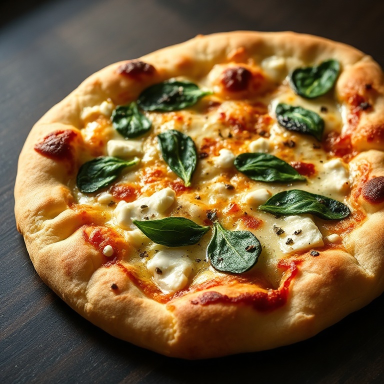 Easy Spinach and Feta Flatbread Pizza