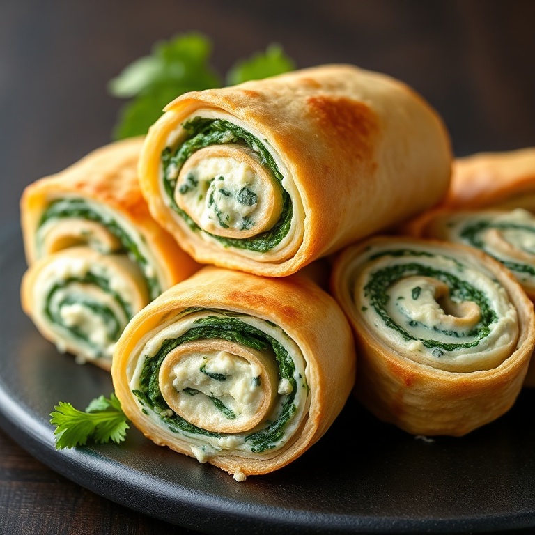 Easy Spinach Dip Pinwheels