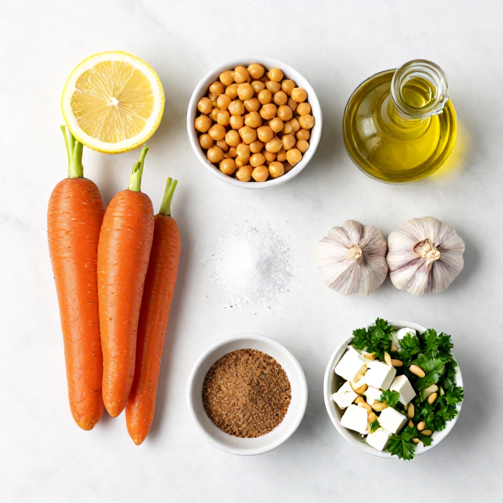 Raw Ingredients for Carrot Chickpea Salad