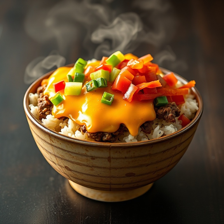 Easy Steak Queso Rice Bowl