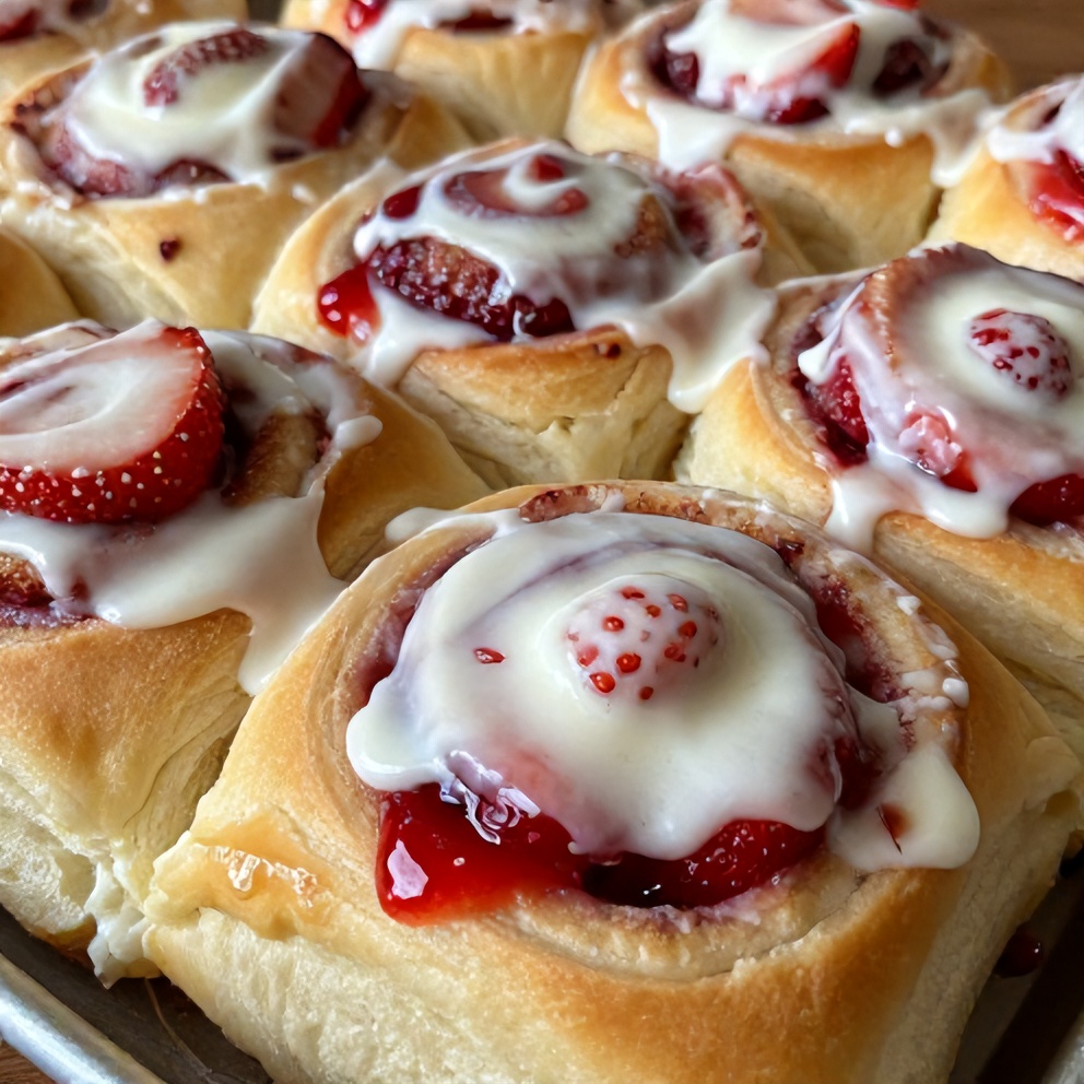 Easy Strawberry Cinnamon Rolls