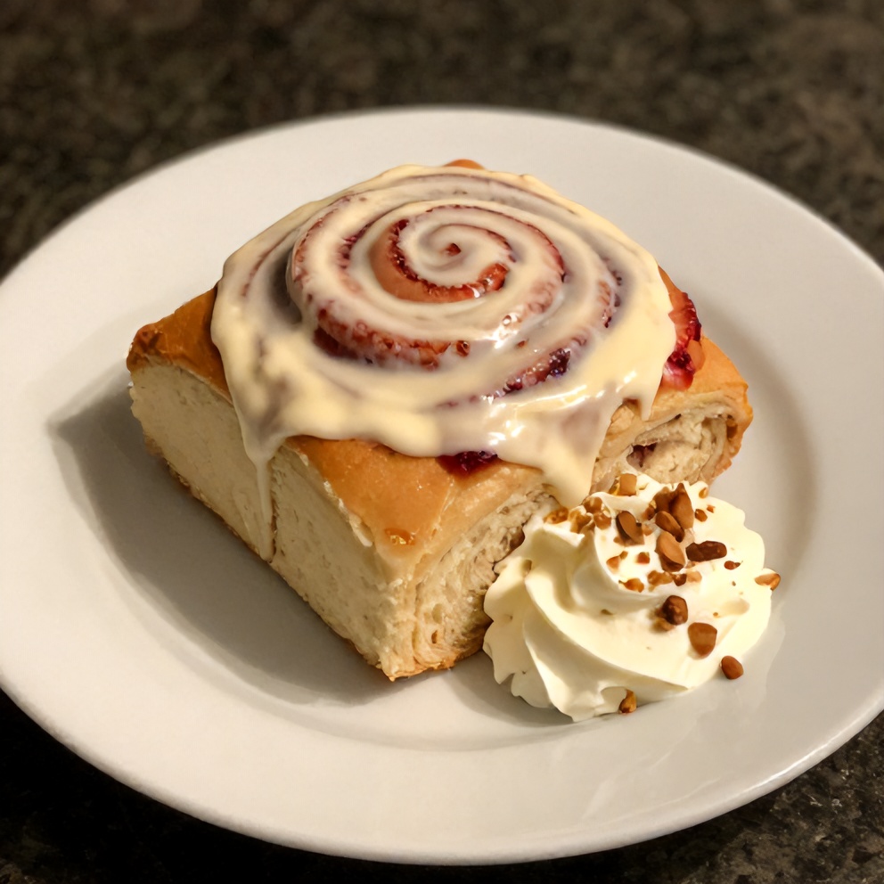 Strawberry Cinnamon Rolls with Cream Cheese Glaze