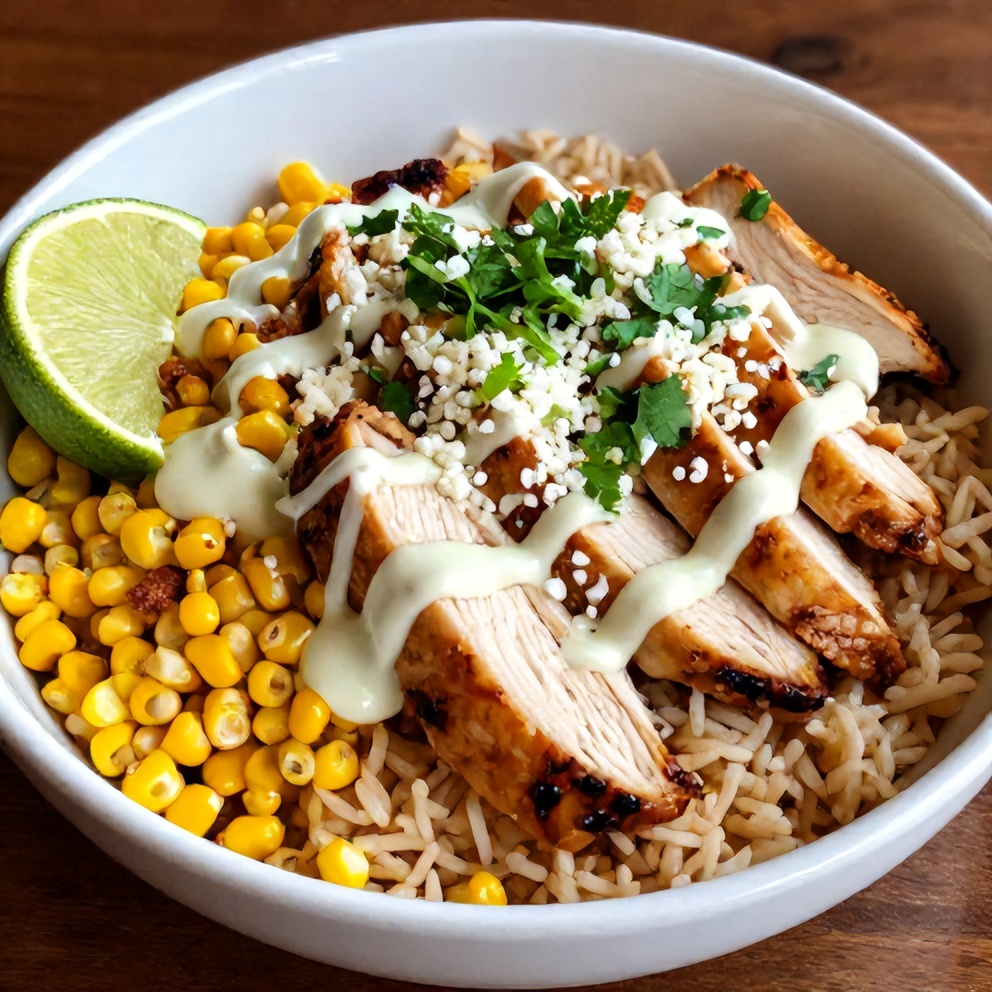 Easy Street Corn Chicken Bowl with Rice