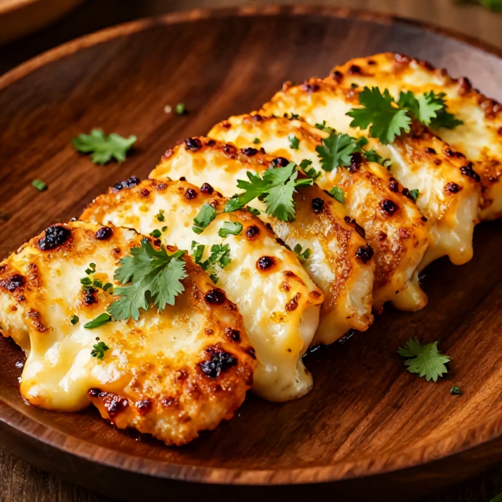 Plated Sweet Chili Halloumi Wraps with fresh cilantro