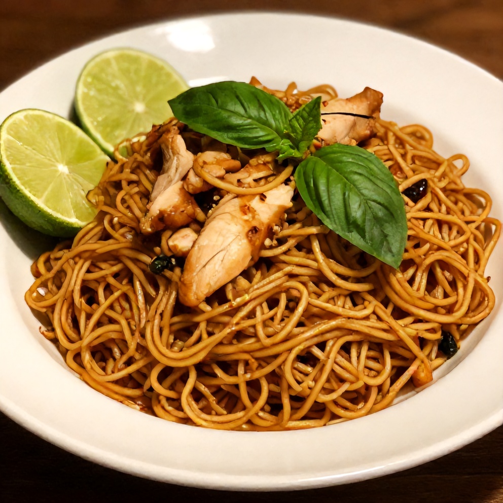 Thai Drunken Noodles Ready to Serve