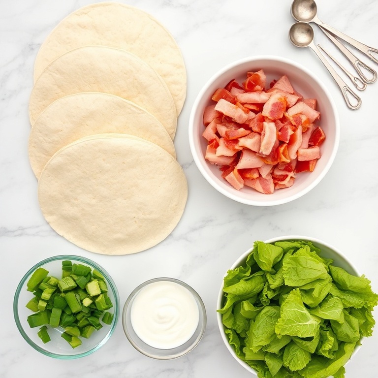 Ingredients for Easy Turkey Ranch Club Wrap