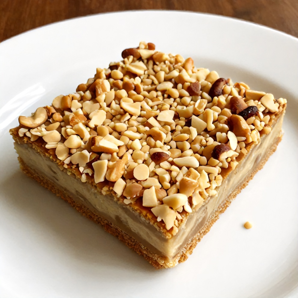 Plated serving of Easy Twix Cookie Bars