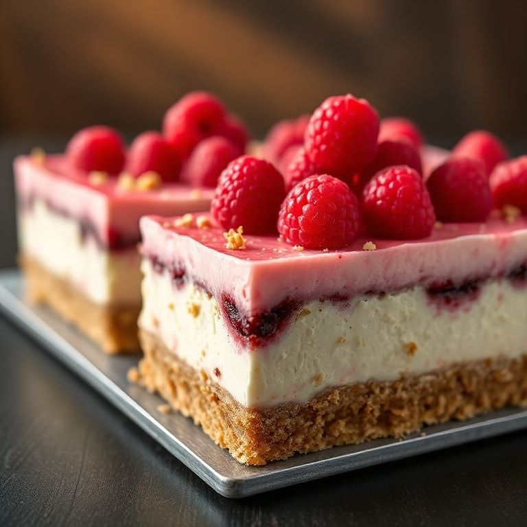 easy vegan raspberry cheesecake bars