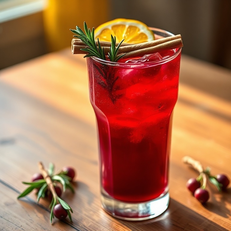 Festive Cranberry Rosemary Cocktail