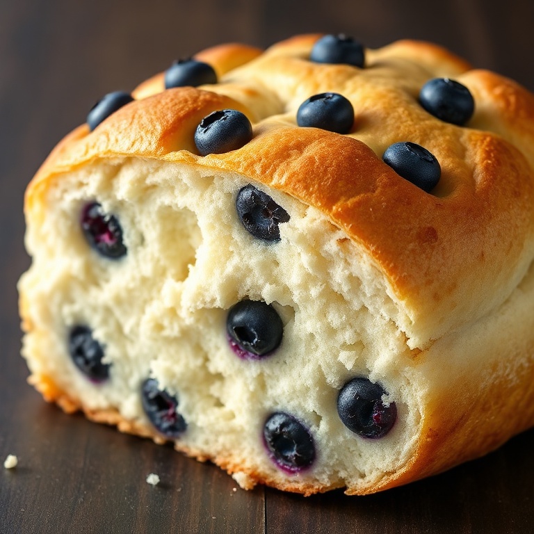 fluffy cottage cheese blueberry cloud bread