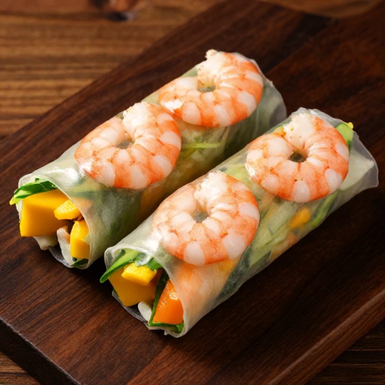 fresh mango shrimp summer rolls