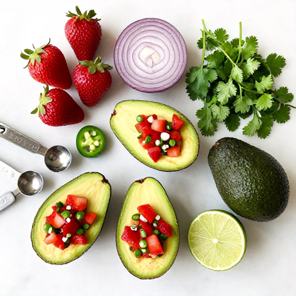 Strawberry Salsa Stuffed Avocados Ingredients